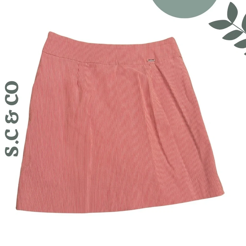 S.C. & Co Pink White Striped Skort Size 4 Stretch - Picture 2 of 5